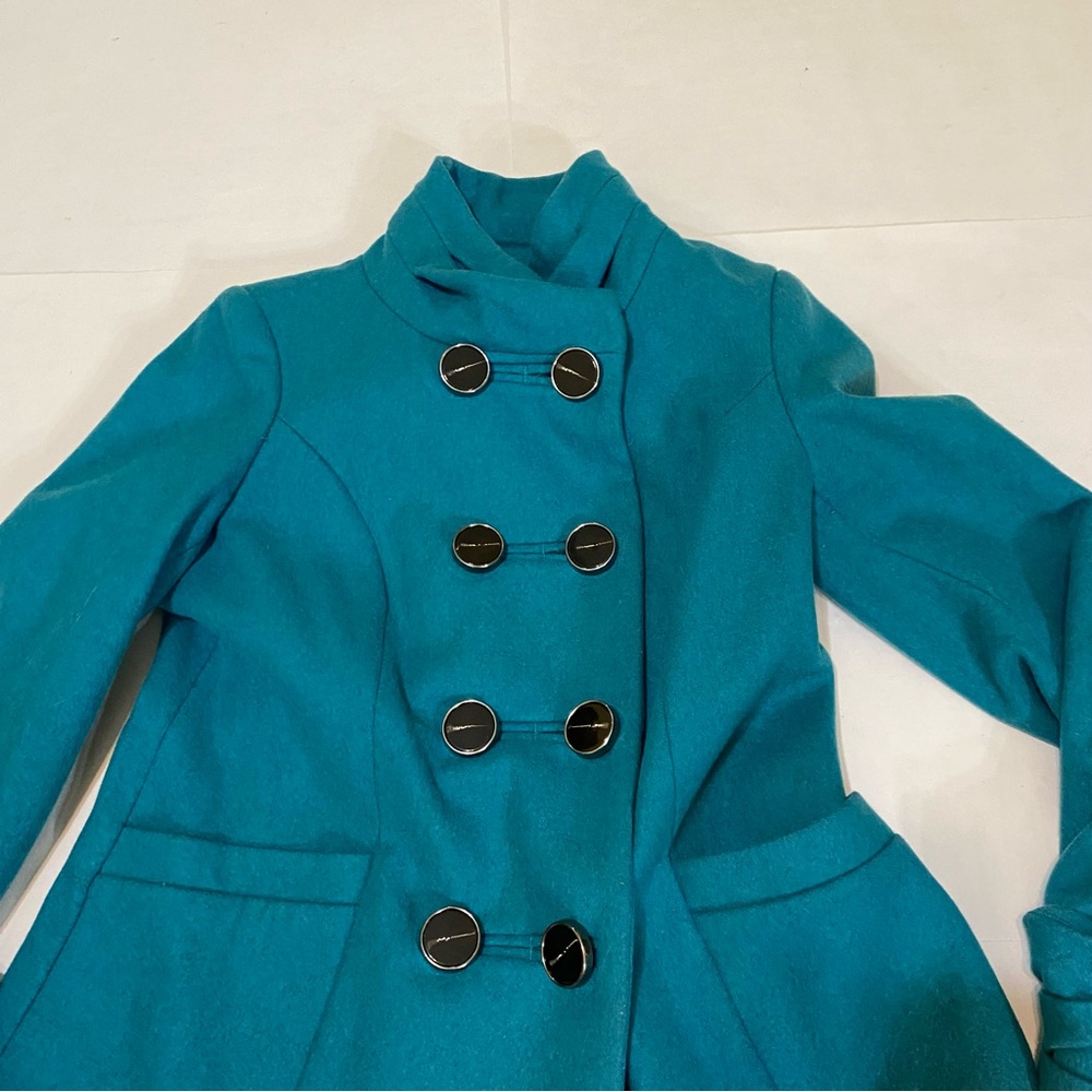 The Limited Turquoise Double-Breasted Pea Coat - Picture 5 of 16